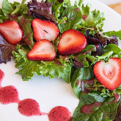 Strawberry and mixed greens salad.