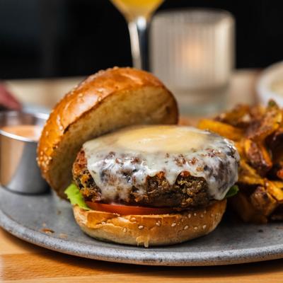 Mushroom Chickpea burger.