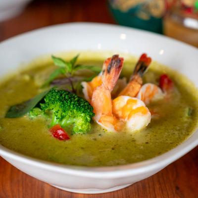 Green Curry with shrimp.
