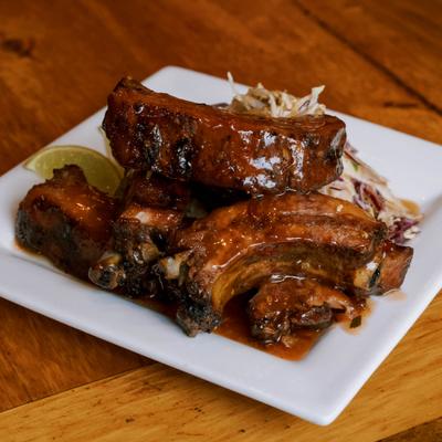 Marinated ribs.