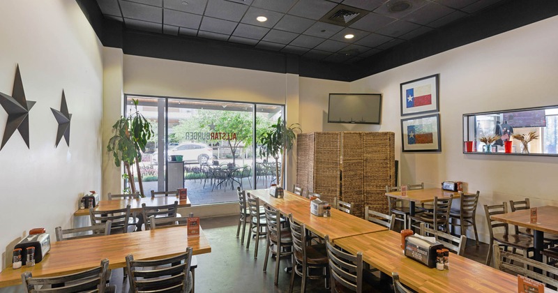 Interior, tables and seating