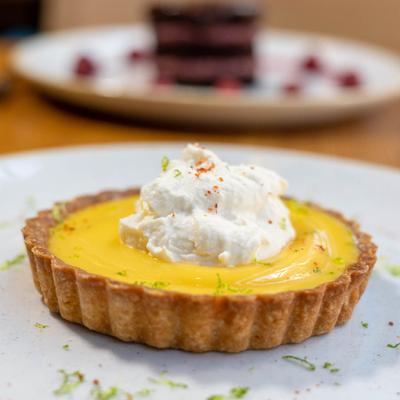 Coconut passion fruit tart