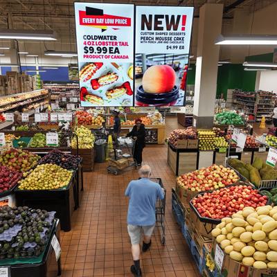 The interior of Grand Mart, specifically the produce section.
