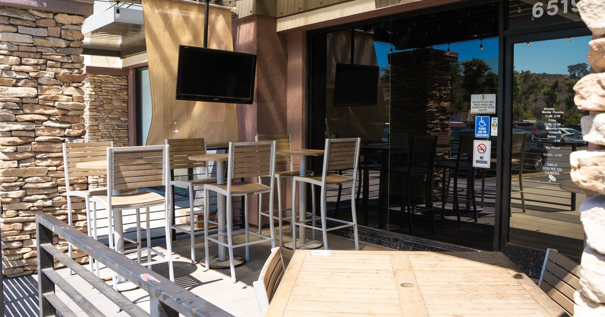 Tables and chairs outside