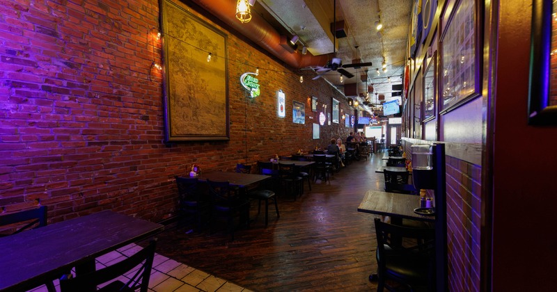 Interior, seating area along the wall