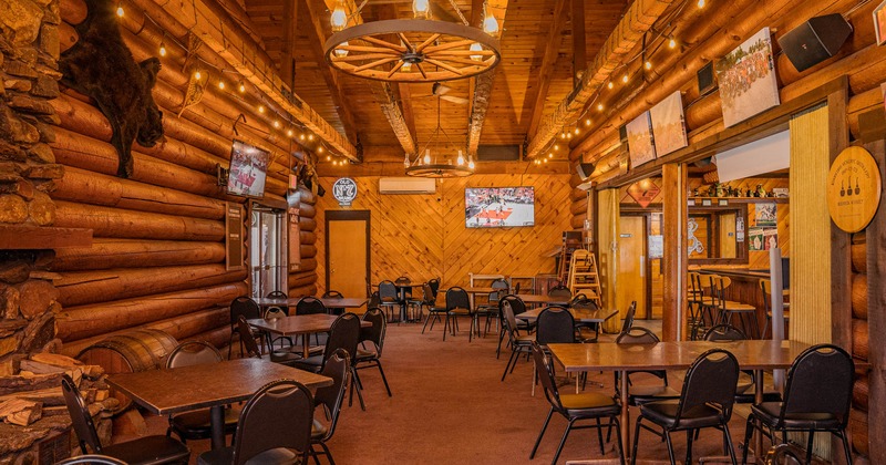 Interior, tables and seating