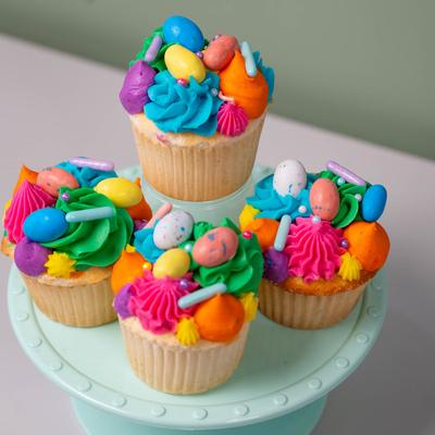 Colorful Cupcake Display.