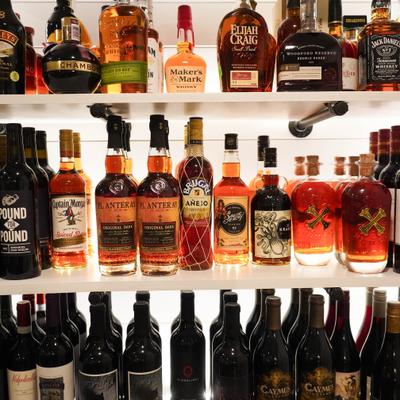 Bottles in the bar.