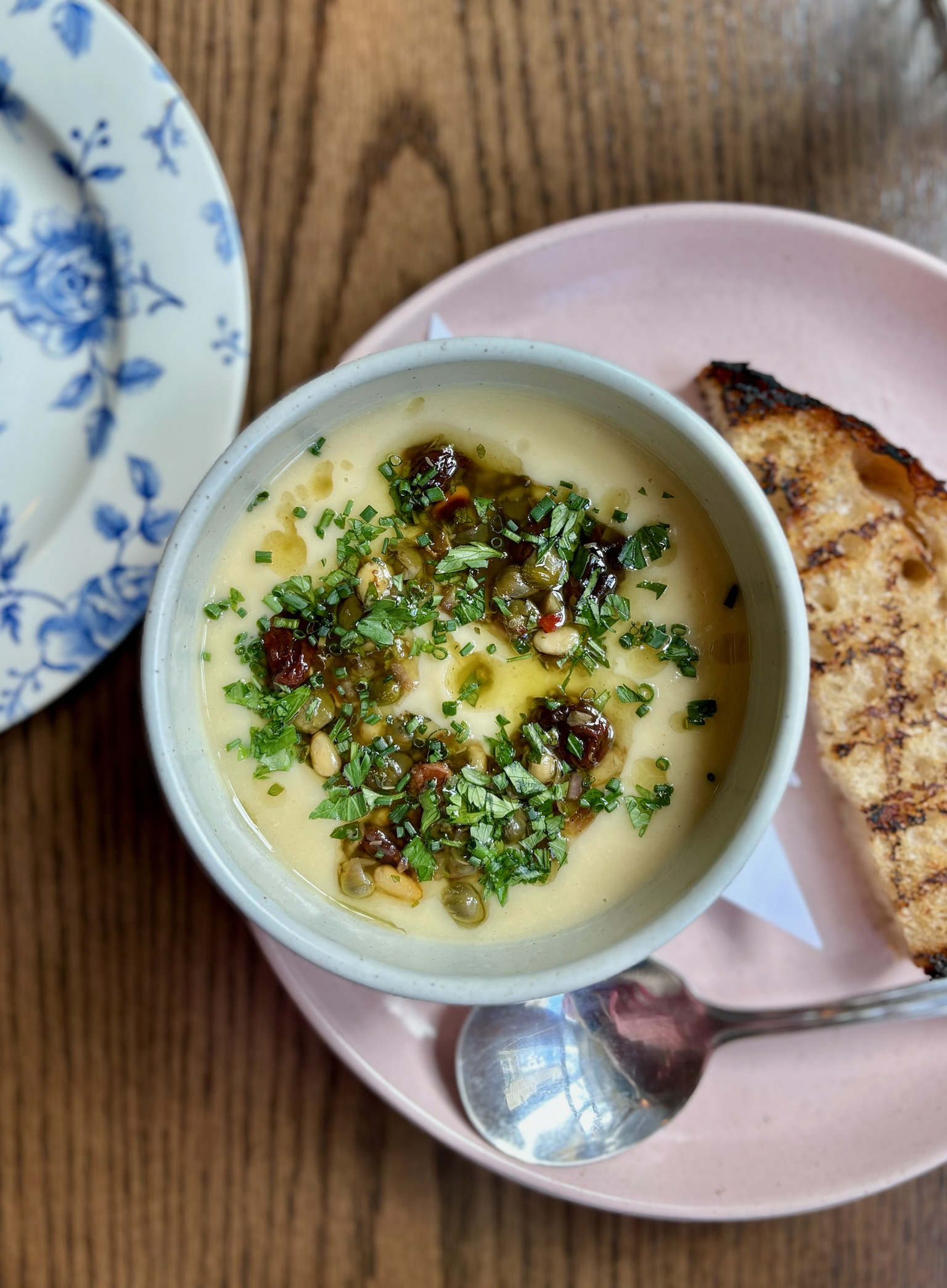 photo of soup and toast