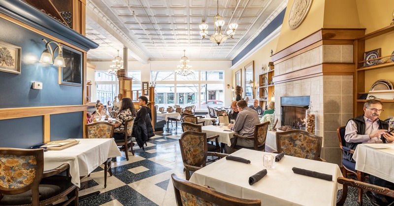 Interior area, guests having lunch