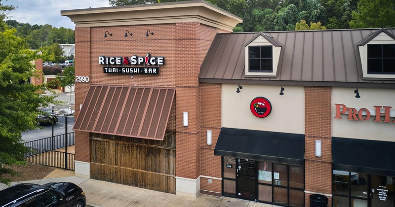 Exterior, aerial view to restaurant