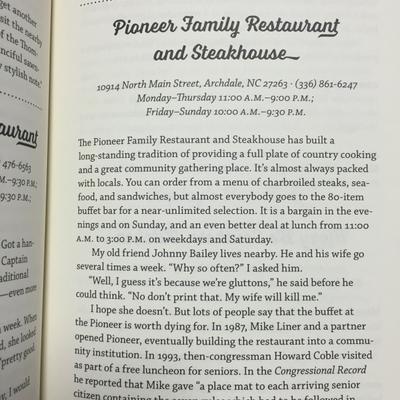 The excerpt from the travel guide about the restaurant.