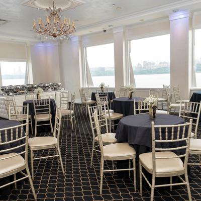 Large dining room with tables.