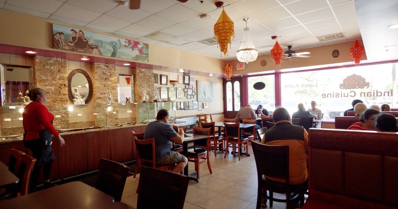 Interior, diner area, tables, chairs, booths