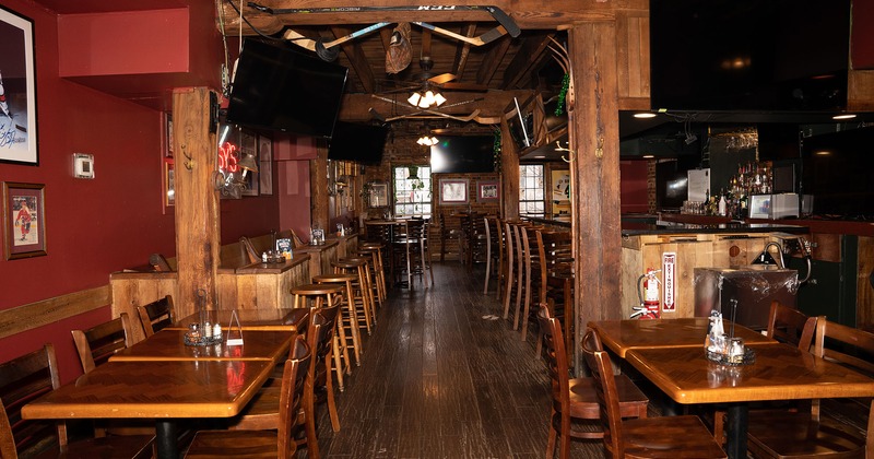 Interior, seating area and bar