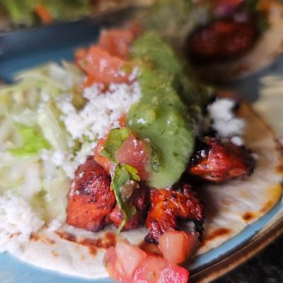 the Red Bird (chicken) Tacos at 13 Tacos & Taps.