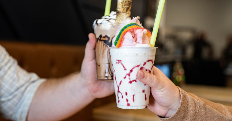 Cheers with milkshakes