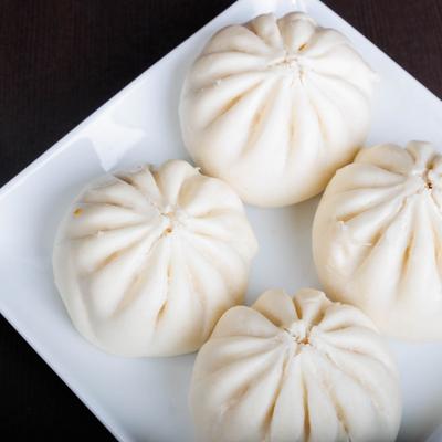 Pork buns, top view.