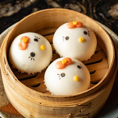 Hello Kitty themed bao buns.