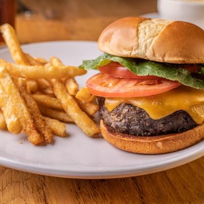 Cheeseburger and fries.