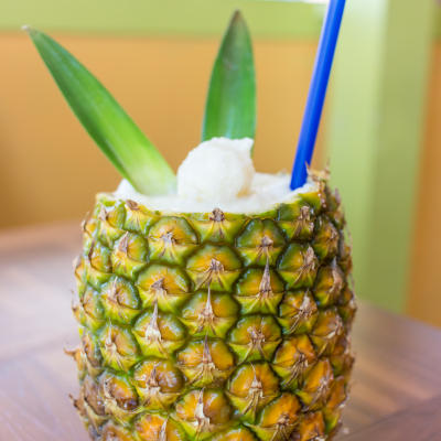 The pineapple margarita cocktail.