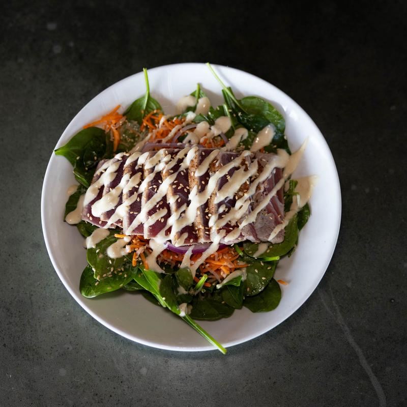 Seared Tuna Over Spinach Salad* photo