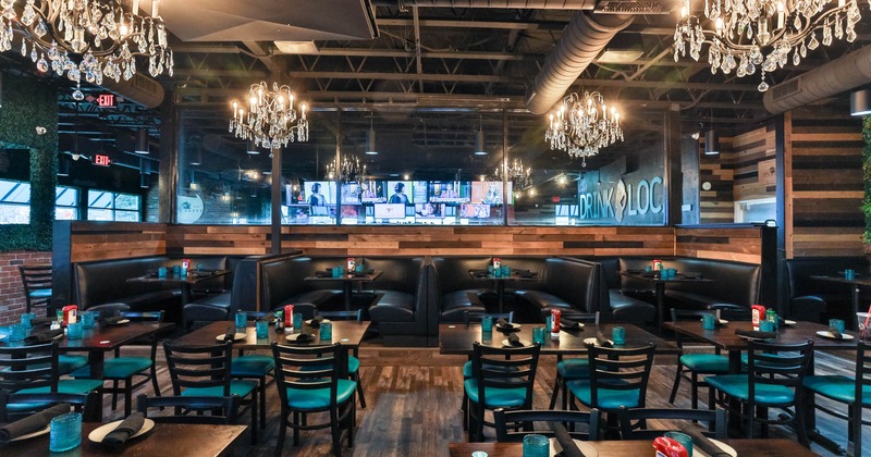 Interior, set tables ready for guests