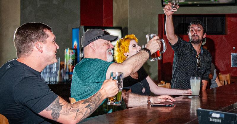 Bar, people enjoying drinks