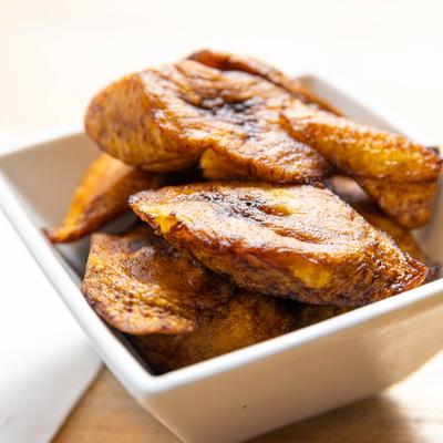 Fried plantains served in a bowl