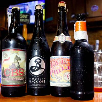 Selection of Bottled beers.