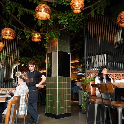 Dining area, various decorations.
