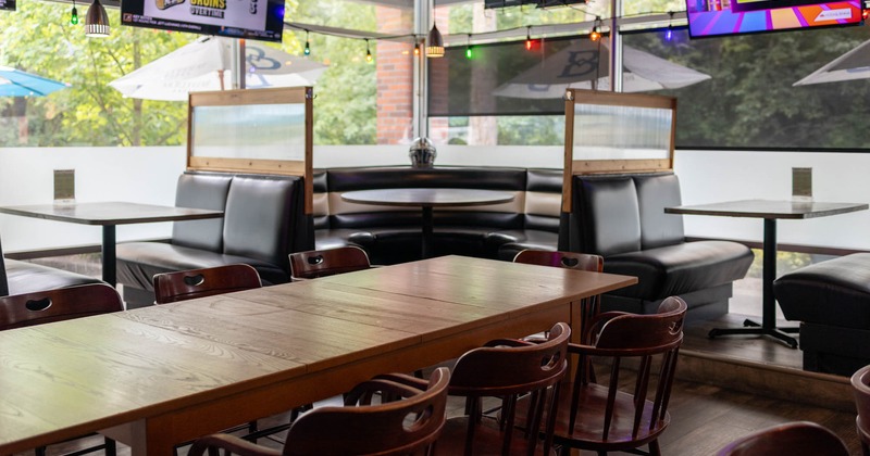 Interior, tables and dining booths