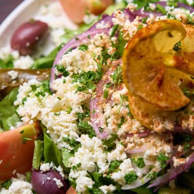 Greek Salad, closeup.