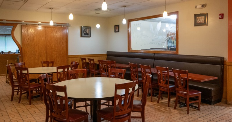 Interior, tables and seats