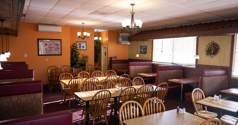 Interior, wide view of dining area