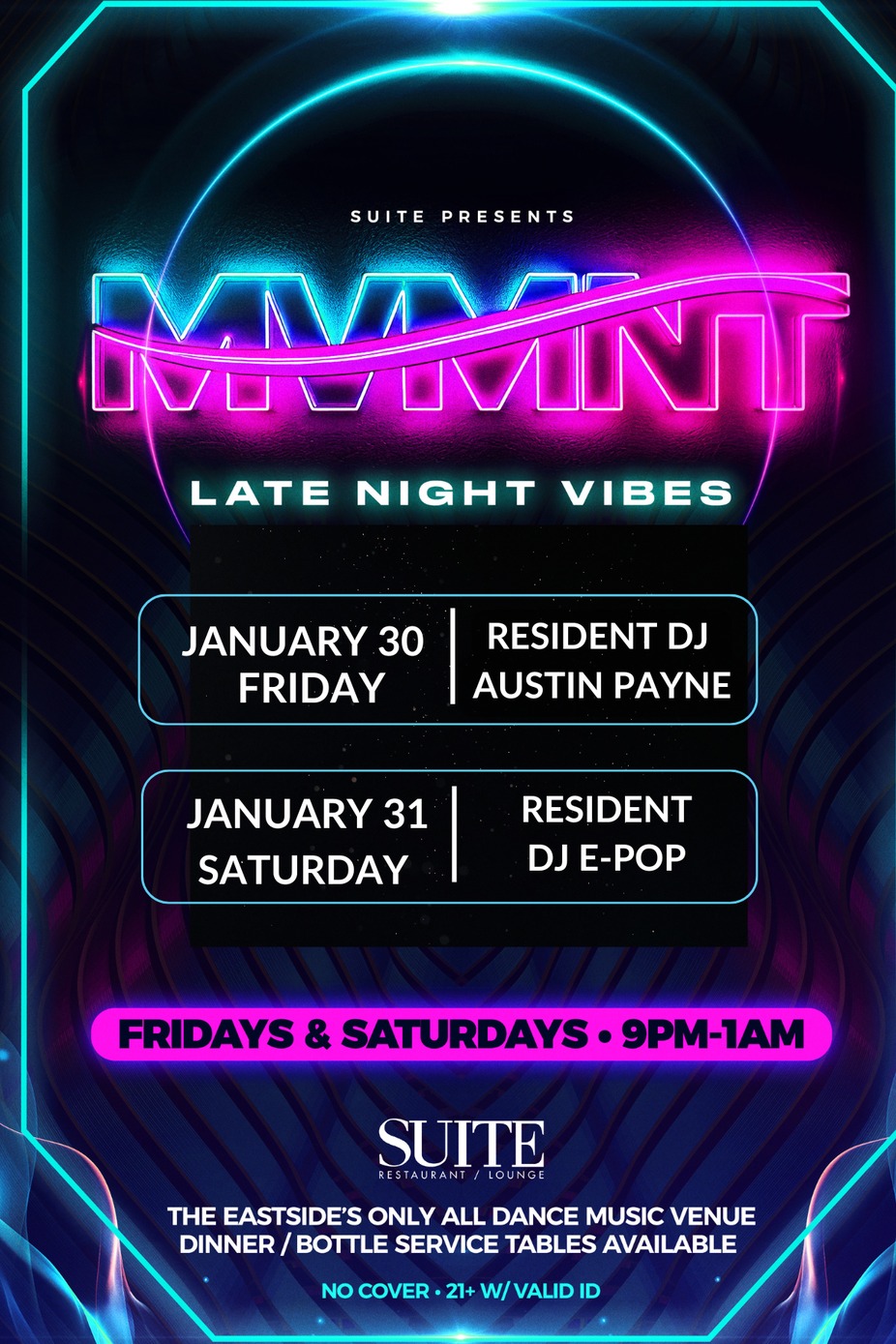 MVMNT ~ DJ's & Dancing at Suite! event photo