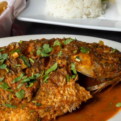 Fried whole fish.