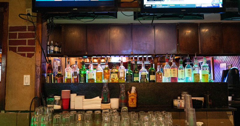 Drinks displayed in the bar