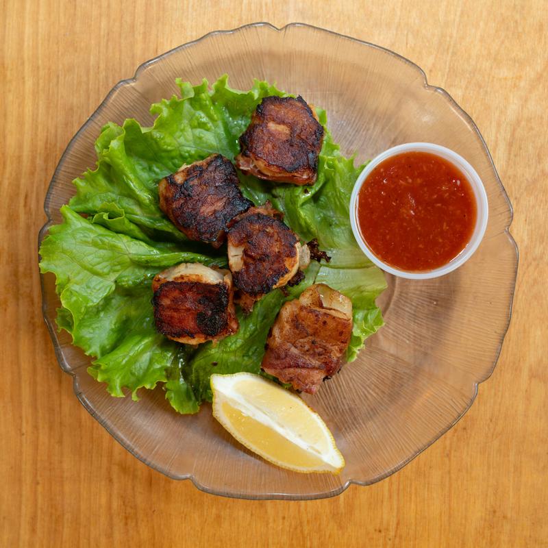menu item 3 of 7, Bacon Wrapped Scallops (5)