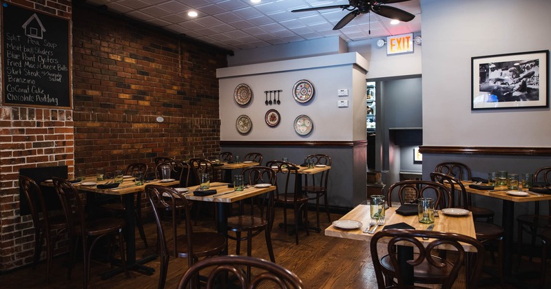 Interior, set dining tables