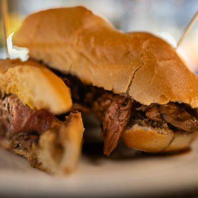 French Dip, close up.