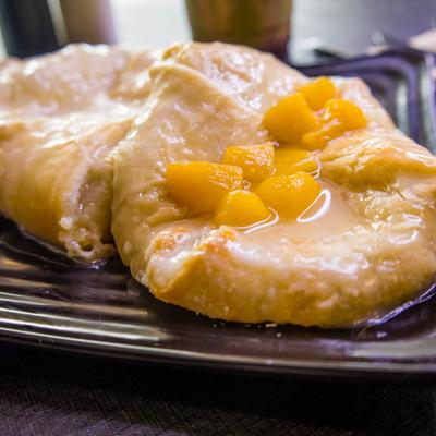 Cream Cheese Danishes topped with fruit compote.