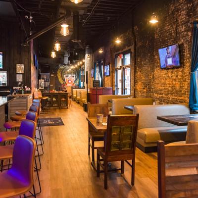 Diner and bar area, tables and booths