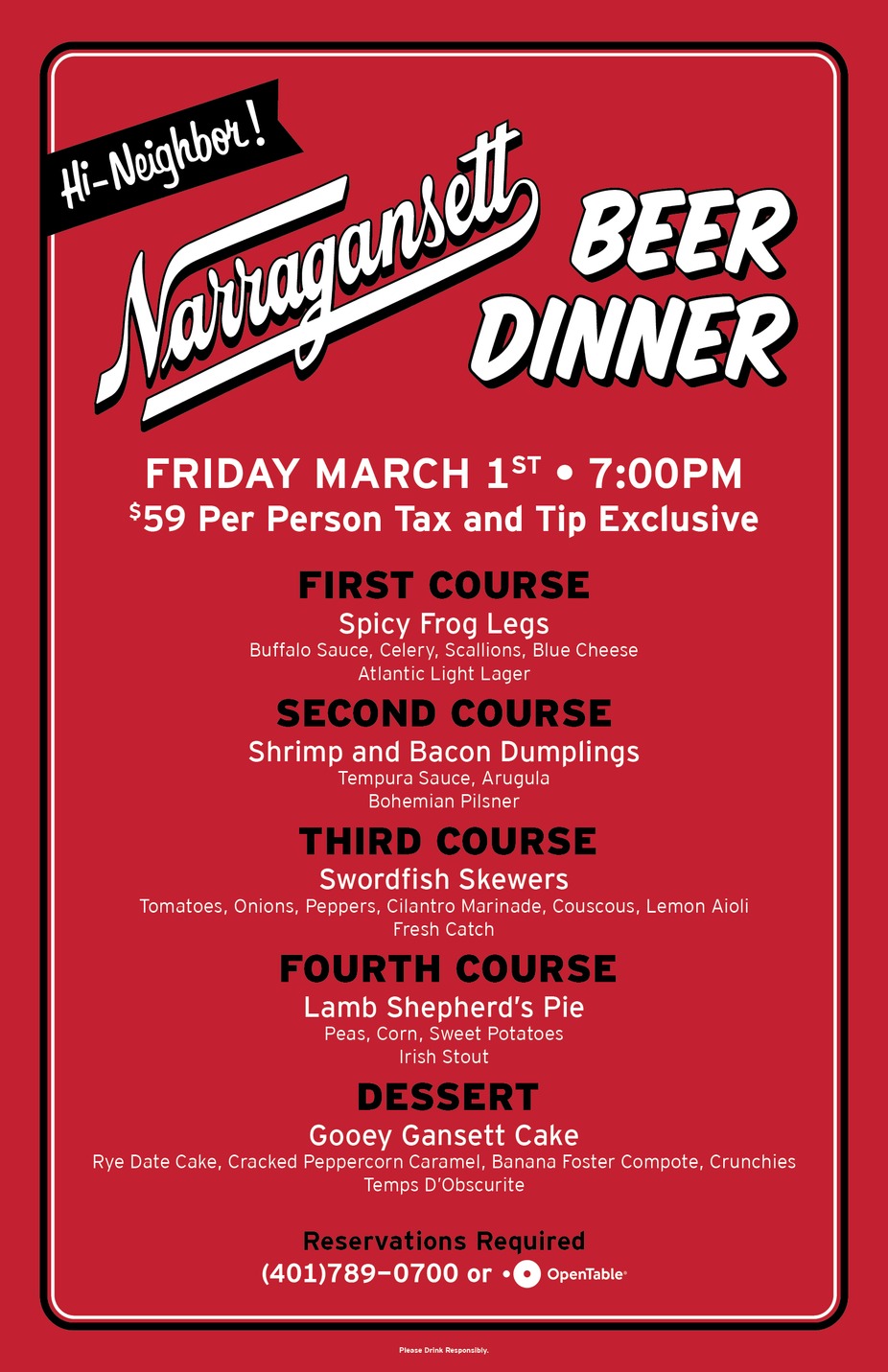Narragansett Beer Dinner event photo