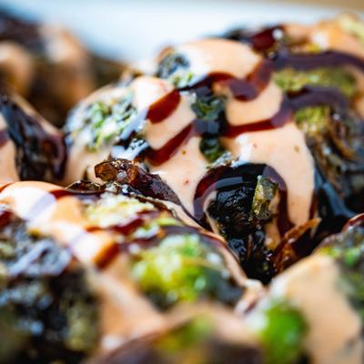 Deep Fried Brussel Sprouts, close-up.