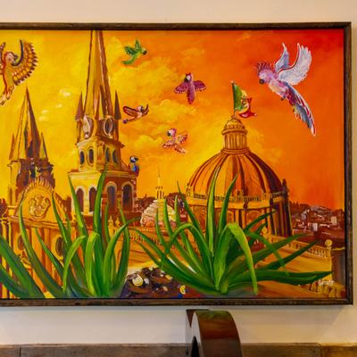 A painting art in dining room.