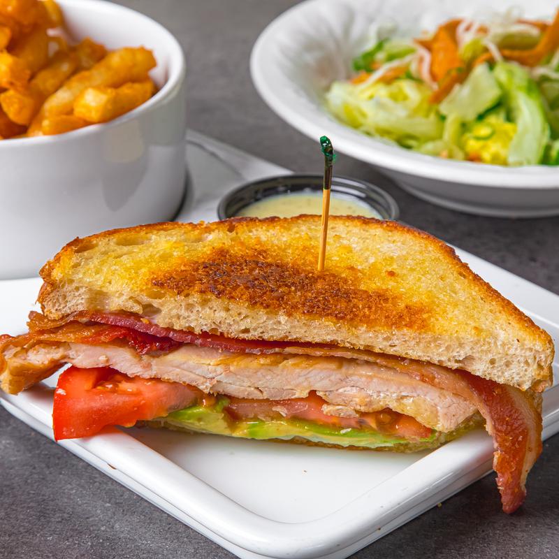 menu item 74 of 111, 1/2 Chicken BLTA Sandwich Trio Special