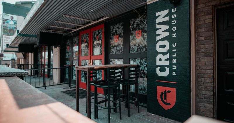 Crown exterior, seating area