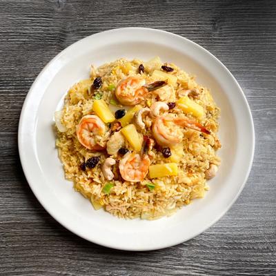 Pineapple Fried Rice with shrimp.