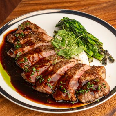 Wagyu Strip Steak plate.